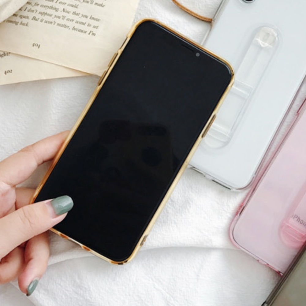 NWT iPhone MAX/XS/XS/7/8 Clear Gold Holder Case - Picture 4 of 5